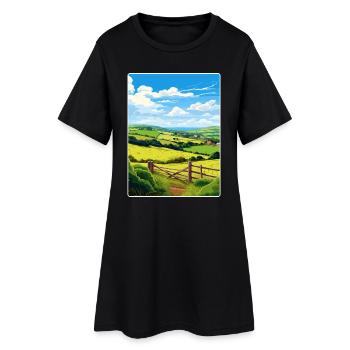 Kendijack Valley Cornwall England Reiseposter - Frauen T-Shirt-Kleid - Schwarz - Vorne