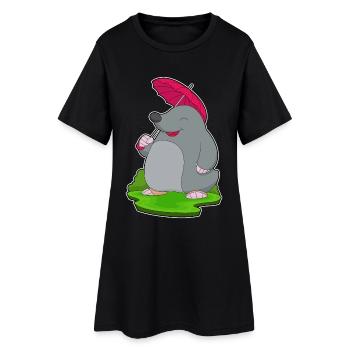 Parapluie Taupe - Robe T-shirt Femme - noir - Devant