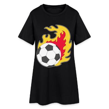 Ballon de feu Football - Robe T-shirt Femme - noir - Devant