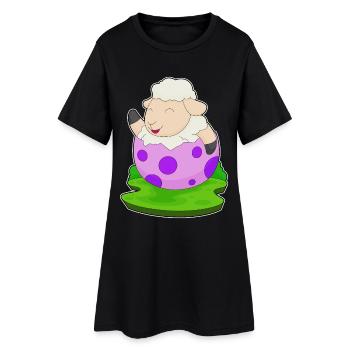Oeuf de Pâques de brebis - Robe T-shirt Femme - noir - Devant