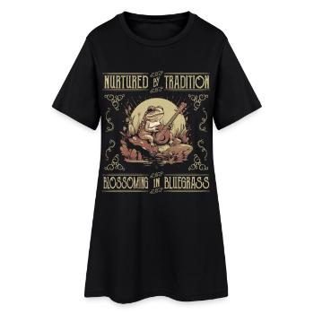 Nurtured by tradition blossoming in bluegrass - Women’s T-Shirt Dress - black - Front
