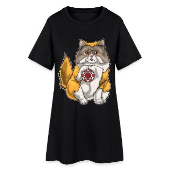 Persian Cat Poker Jetons de poker - Robe T-shirt Femme - noir - Devant