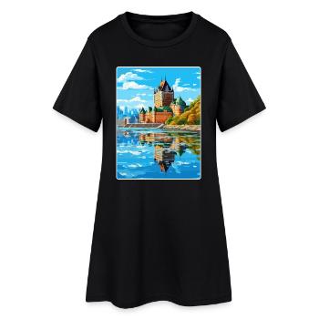 Québec Canada Affiche de voyage Peinture Souvenir WP - Robe T-shirt Femme - noir - Devant