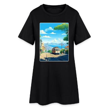 San Francisco Golden Gate California Travel Poster - Women’s T-Shirt Dress - black - Front