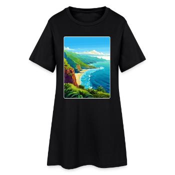 Na Pali Coast Hawaii Voyage Poster Souvenir WPA - Robe T-shirt Femme - noir - Devant