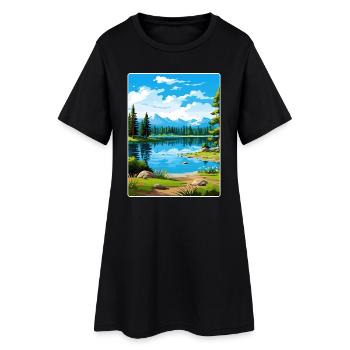 Big Bear Lake Californie Affiche de voyage souvenir - Robe T-shirt Femme - noir - Devant