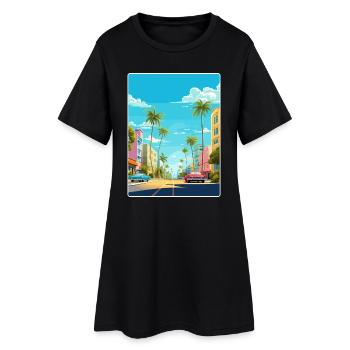 Miami Floride voyage affiche Souvenir peinture WPA - Robe T-shirt Femme - noir - Devant