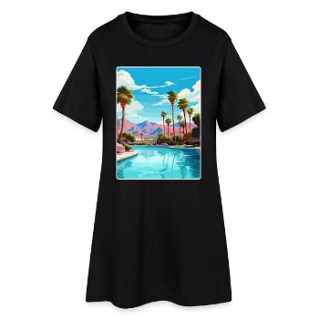 Palm Springs Californie Affiche de voyage Souvenir WPA - Robe T-shirt Femme - noir - Devant
