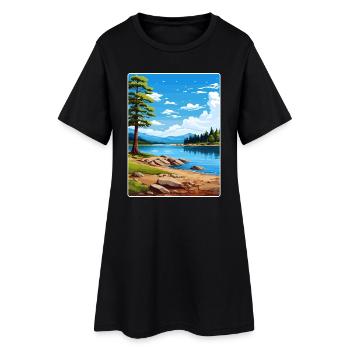 Big Bear Lake Californie Affiche de voyage souvenir - Robe T-shirt Femme - noir - Devant