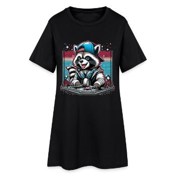 Wachbär DJ DJane Gift - Robe T-shirt Femme - noir - Devant