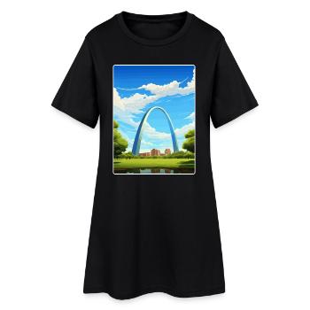Gateway Arch Nationalpark Reiseplakat Souvenir - Frauen T-Shirt-Kleid - Schwarz - Vorne