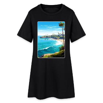 La Jolla Cove Californie Affiche de voyage souvenir - Robe T-shirt Femme - noir - Devant