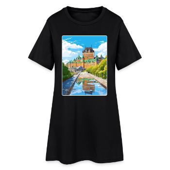 Québec Canada Affiche de voyage Peinture Souvenir WP - Robe T-shirt Femme - noir - Devant