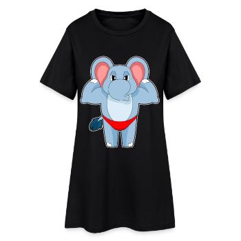 Sport de culturisme éléphant - Robe T-shirt Femme - noir - Devant