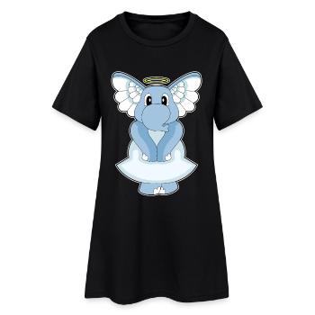 Ailes d’Ange d’Éléphant - Robe T-shirt Femme - noir - Devant