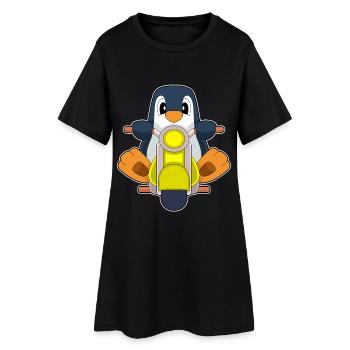 Moto pingouin - Robe T-shirt Femme - noir - Devant