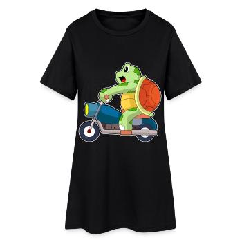 Moto tortue - Robe T-shirt Femme - noir - Devant