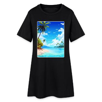 Maldives South Aisa Vintage Voyage Poster Souvenir - Robe T-shirt Femme - noir - Devant