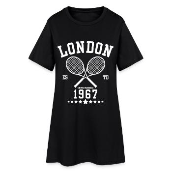 Vintage Tennis London Gegründet 1967 - Frauen T-Shirt-Kleid - Schwarz - Vorne