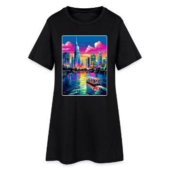 Bangkok Thaïlande Affiche de voyage thaïlandaise Souvenir WPA - Robe T-shirt Femme - noir - Devant
