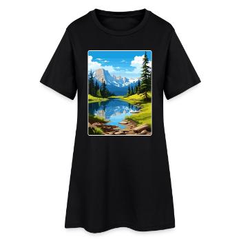 Carte de voyage du parc national des montagnes du Colorado - Robe T-shirt Femme - noir - Devant