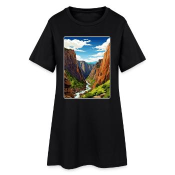 Affiche de voyage du parc national du Black Canyon Colorado - Robe T-shirt Femme - noir - Devant