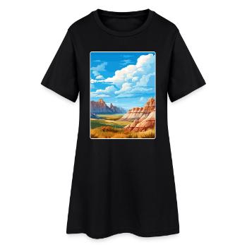 Badlands Nationalpark Reise Poster Souvenir WPA - Frauen T-Shirt-Kleid - Schwarz - Vorne