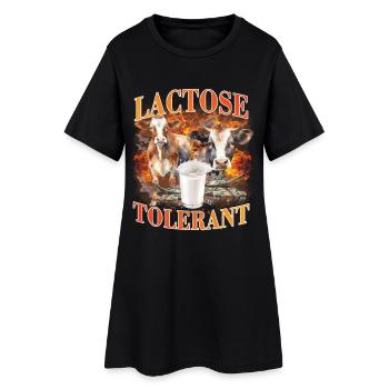 Mème tolérant au lactose - Robe T-shirt Femme - noir - Devant