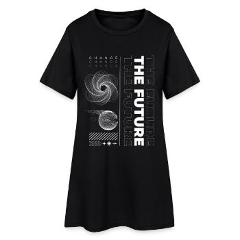 Future Quote Abstract Streetwear - Women’s T-Shirt Dress - black - Front