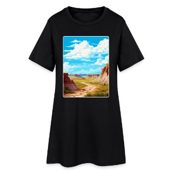 Badlands Nationalpark Reise Poster Souvenir WPA - Frauen T-Shirt-Kleid - Schwarz - Vorne