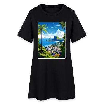 Rio De Janeiro Brazil Travel Poster Souvenir WPA - Women’s T-Shirt Dress - black - Front