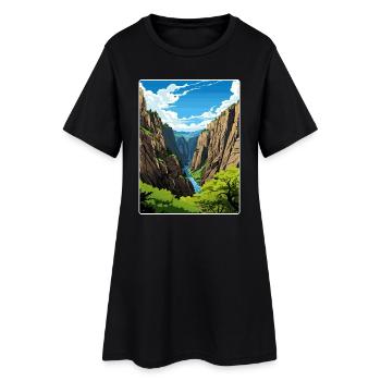 Affiche de voyage du parc national du Black Canyon Colorado - Robe T-shirt Femme - noir - Devant