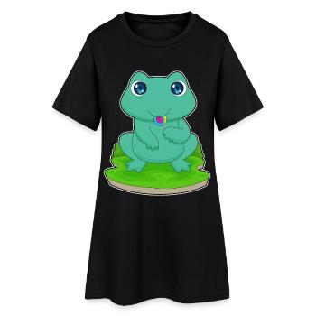 Sucette grenouille - Robe T-shirt Femme - noir - Devant