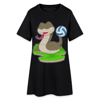 serpent joueur de volley-ball volley-ball - Robe T-shirt Femme - noir - Devant