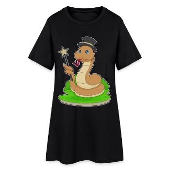 Serpent Sorcier Baguette - Robe T-shirt Femme - noir - Devant