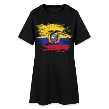 Drapeau de l'Équateur utilisé - Robe T-shirt Femme - noir - Devant