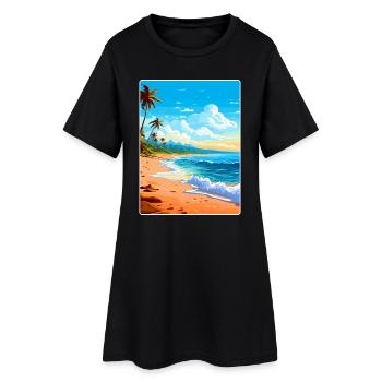 Barbade Caraïbes Voyage Affiche Souvenir Peinture WP - Robe T-shirt Femme - noir - Devant