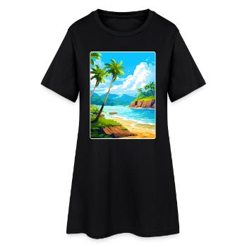 République dominicaine Carte d’affiche de voyage dans les Caraïbes - Robe T-shirt Femme - noir - Devant