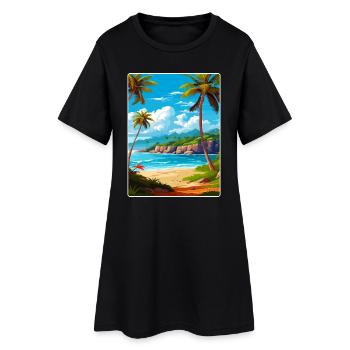République dominicaine Carte d’affiche de voyage dans les Caraïbes - Robe T-shirt Femme - noir - Devant