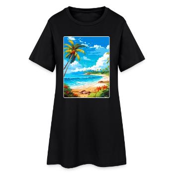 Barbade Caraïbes Voyage Affiche Souvenir Peinture WP - Robe T-shirt Femme - noir - Devant