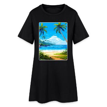 Barbade Caraïbes Voyage Affiche Souvenir Peinture WP - Robe T-shirt Femme - noir - Devant