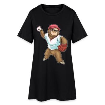 Gant de baseball Sloth - Robe T-shirt Femme - noir - Devant