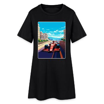 Affiche de voyage Monaco Circuit Motorsport Race Race - Robe T-shirt Femme - noir - Devant