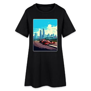 Singapur Rennstrecke Motorsport Rennreise Poster - Frauen T-Shirt-Kleid - Schwarz - Vorne
