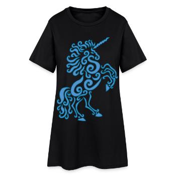 Cheval licorne bleu - Robe T-shirt Femme - noir - Devant