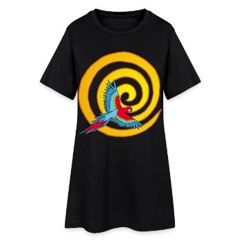 L'oiseau et le soleil - Robe T-shirt Femme - noir - Devant