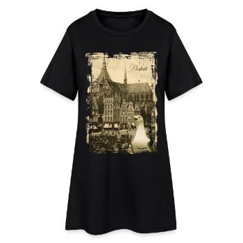 Vieux Rostock - Nouveau Marché - Robe T-shirt Femme - noir - Devant