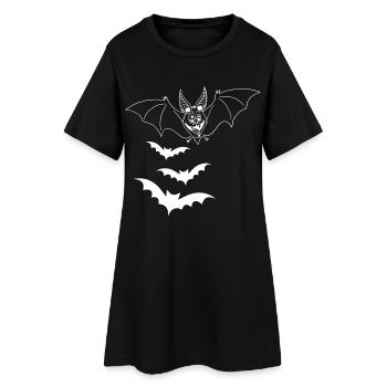 White Vampire Bat - Women’s T-Shirt Dress - black - Front