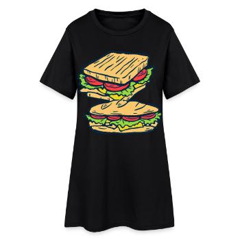 Sandwich Fast Food Koch Köche Köchin kochen - Frauen T-Shirt-Kleid - Schwarz - Vorne