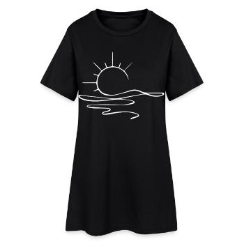 Esquisse du coucher de soleil (blanc) - Robe T-shirt Femme - noir - Devant